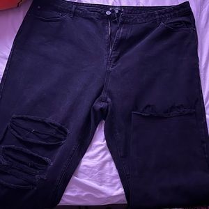 Black slightly distressed jeans